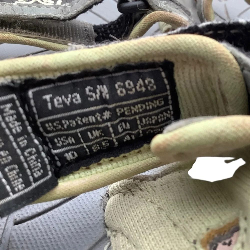 Teva Gray Sport Sandals with Adjustable Straps and‎ Rubber Sole size 10